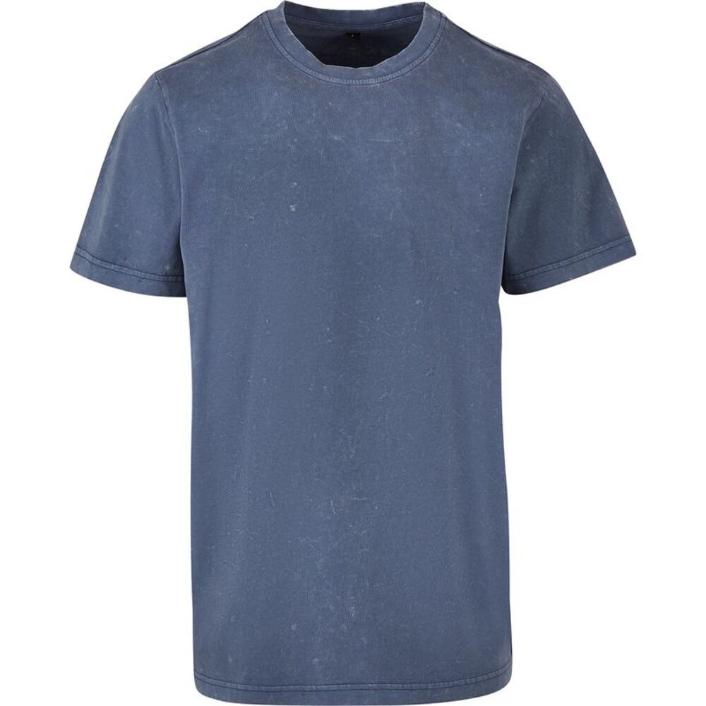 Build Your Brand Mens Acid Wash T-Shirt / Vintage Blue